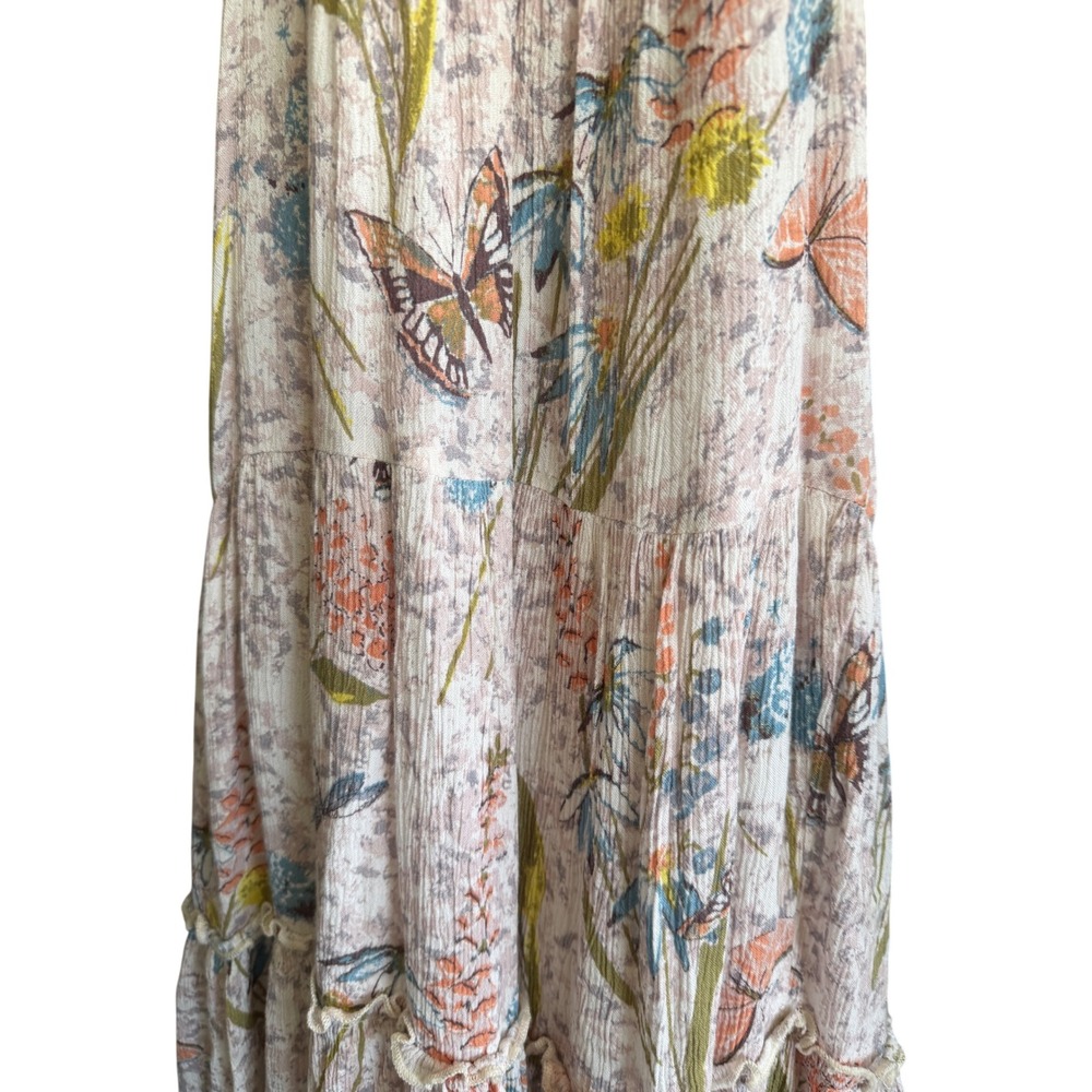 Kimchi Blue Urban Outfitters Butterfly Print Mesh Yoke Tiered Mini Dress XS - Picture 5 of 7